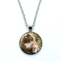 Cartoon Cat Therian Cute Wolf Fox Theta-Delta Glass Dome Cabochon Pendant Fashion Crystal Jewelry 2