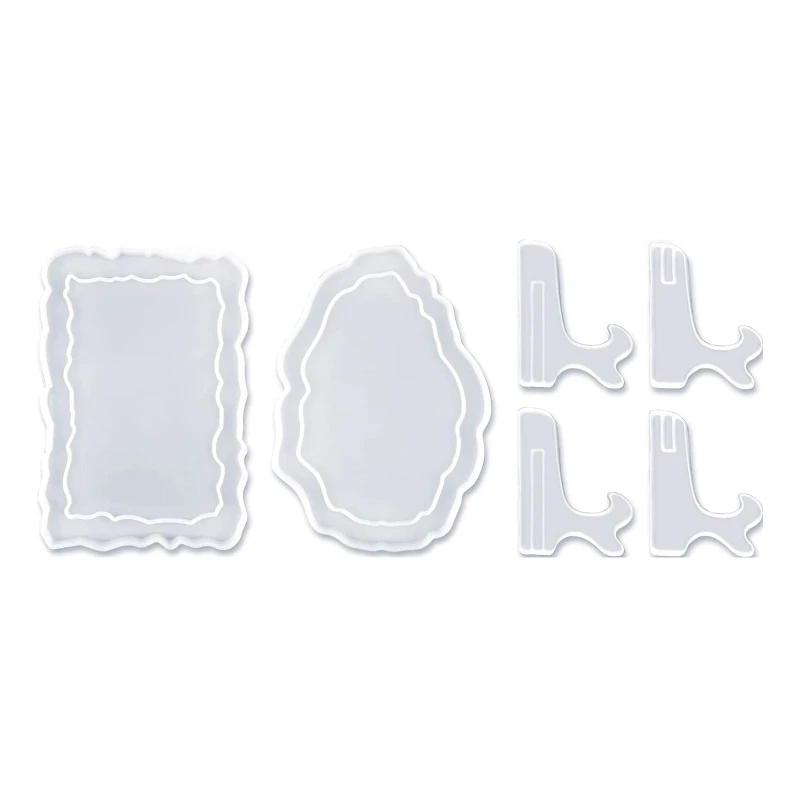 Y4QE Photo Frame Resin Silicone Mold Rectangle & Oval Epoxy Casting Mould Jewelry Making Tools for DIY Craft Home Decoration
