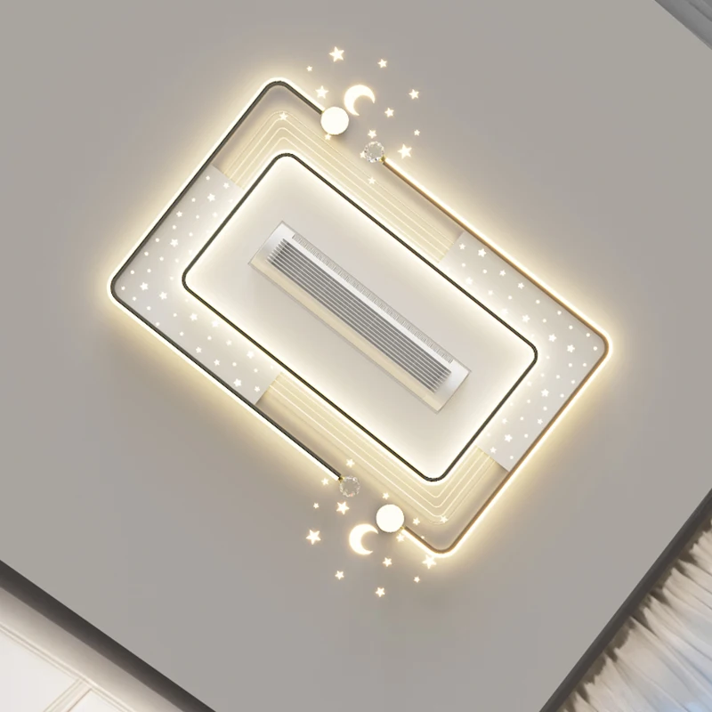 Living Room Bedroom Vaneless Fan Ceiling Light Remote Control Bladeless LED Ceiling Fan Light