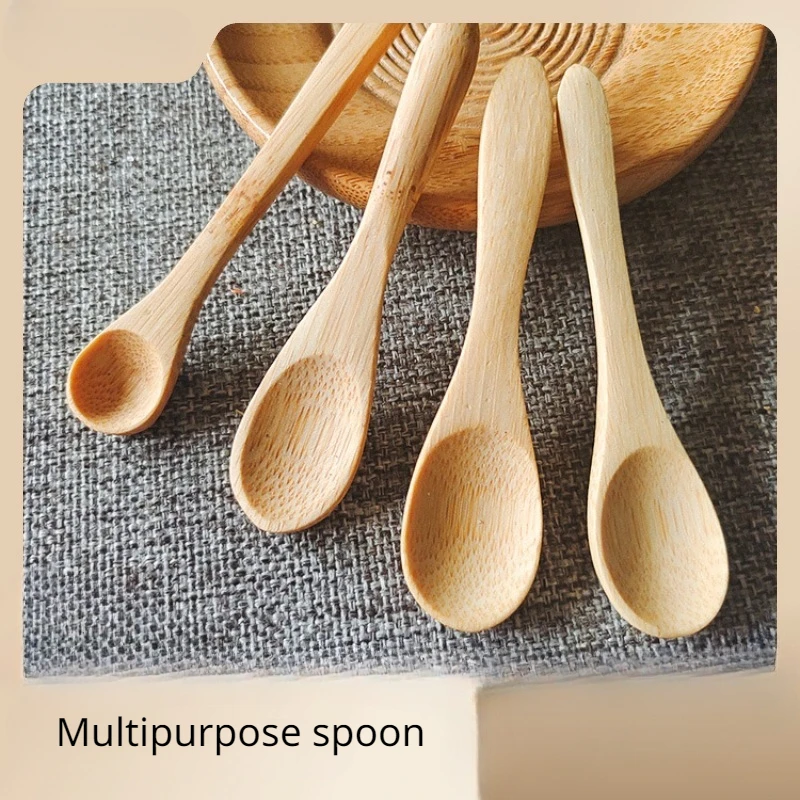 5Pcs Ice Cream Spoon Mini Easy Clean Wear-resistant Natural bamboo Wooden Honey Children's Spoon Yogurt for Kitchen wooden spoon