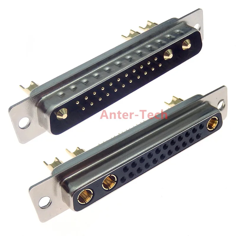 1 Pz 25 W3 30A Placcato Oro Maschio Femmina Connettore Ad Alta Corrente D-Sub Adattatore A Saldare Tipo 25 + 3 Spina Jack Ad Alta Potenza 25 Posizioni