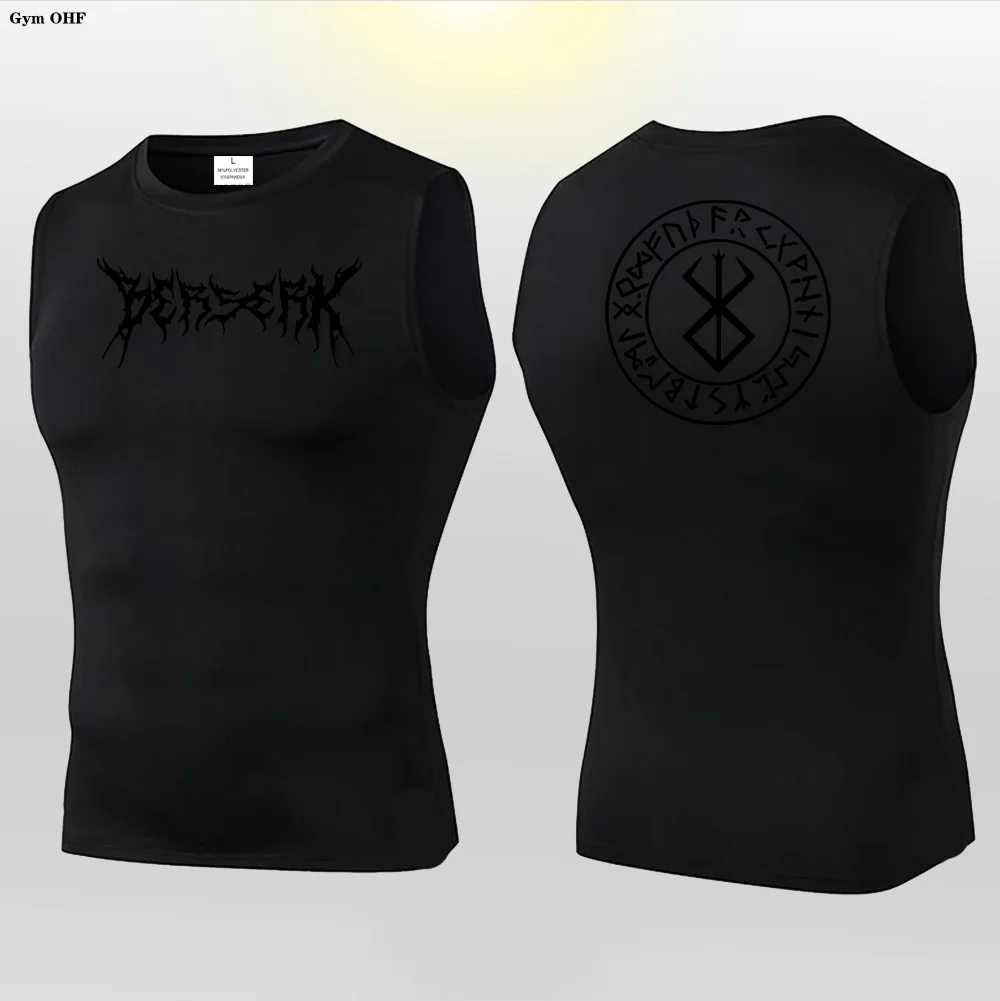 Anime Berserk Guts Graphic Compression Gym Vest - Quick Dry Muscle Tank Top