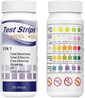 Bandelettes de Test de PH 5 en 1, polyvalentes, pour SPA, piscine, testeur d'eau, outil de dureté du papier, en bouteille, 50 pièces 1
