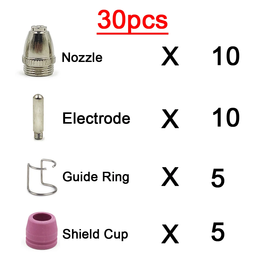Air Plasma Cutting Gun Accessories Consumables Torch Electrode Tip Nozzle Shield