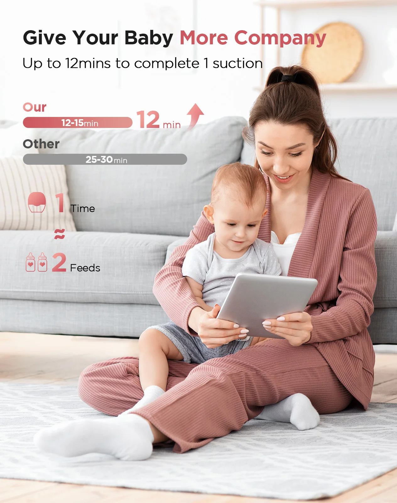 2pcs Electric Breast Pump, 3 Modes & 12 Levels Quiet Rechargeable, Portable, Automatic Milk Extractor For Breastfeeding_voghion.com