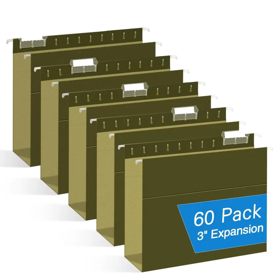 Capacity Hanging File Folders, 60 Pack Letter Size Reinforced Hanging ...