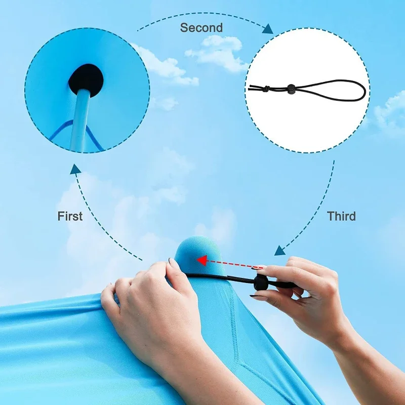 Outdoor Beach Tent Sun Shelter Camping Shades Tents Windproof One-piece Beach Canopy Tents UPF50+ Portable Family Tent For Bea