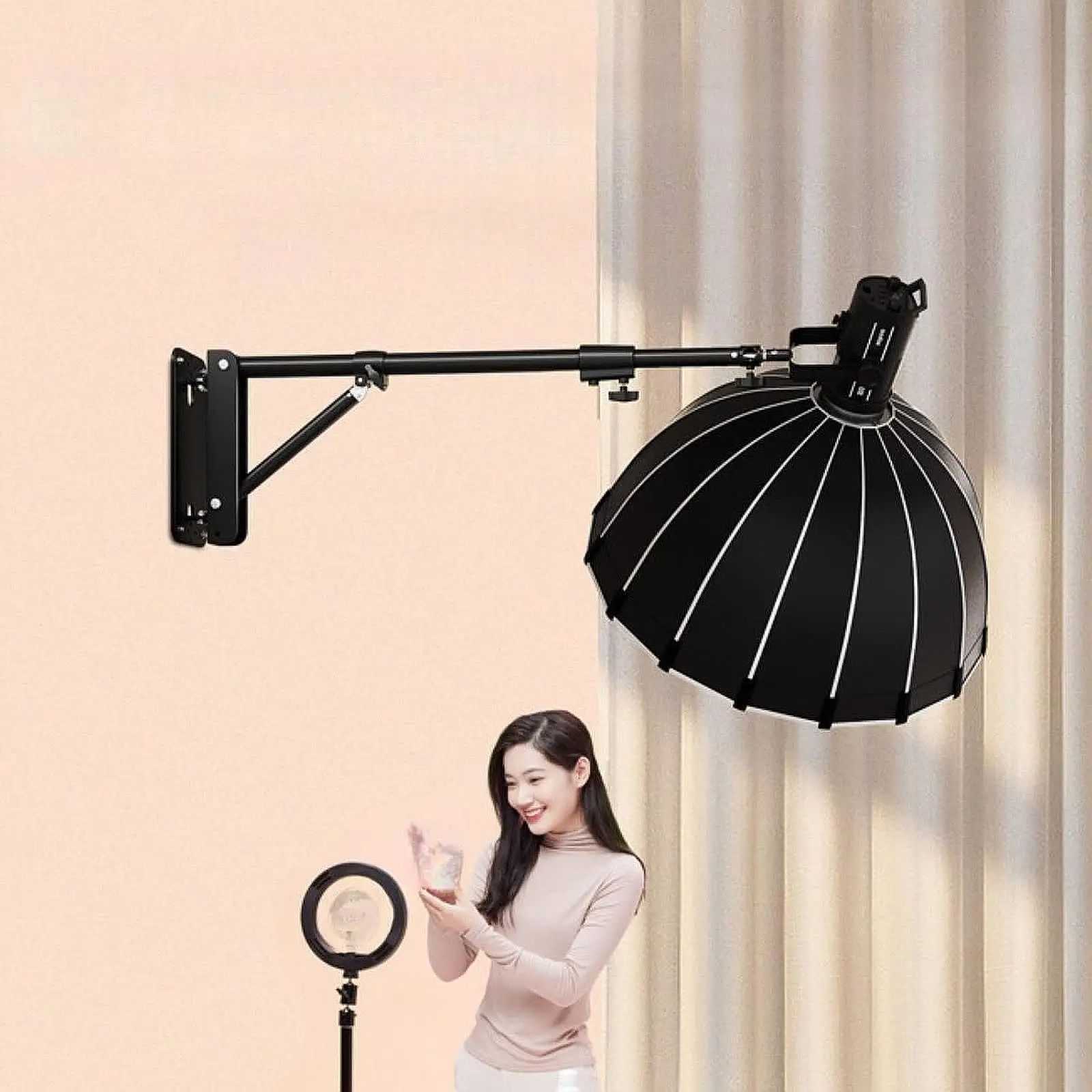 Wall Ring Light Support Wall Light Holder 5kg Weight Bearing Triangle Bracket