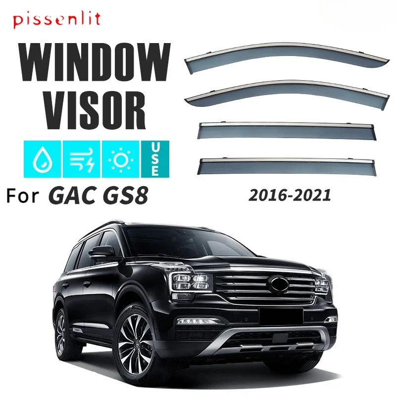 Window Visor for GAC GS8 GS8S Accessories Weathershields Chrome Deflector Window Trim Awnings