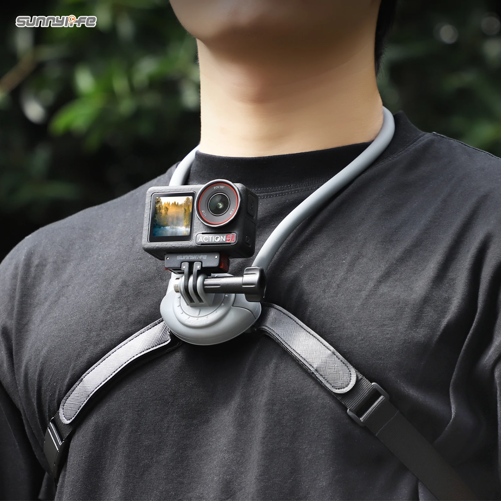 Sunnylife Magnetic Quick Release Adapter Foldable Expansion Bracket 1/4 Interface Mount Holder For DJI Action 5 Pro/Action 4/3/2
