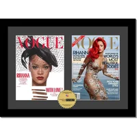 Modern Double Magazine Frame 8.25x11-inch Wall Mount Glass Black/White Mat Satisfaction Guaranteed 2