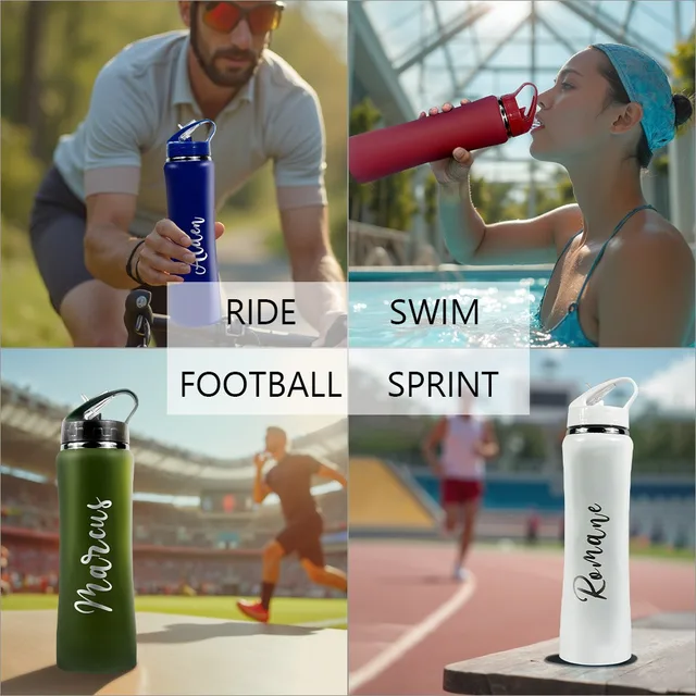 Personalized Insulated Stainless Steel Water Bottle with Straw - Engraved Fitness/Cycling Bottle, Perfect Gift for Men & Women 6