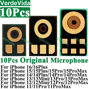 10 Pezzi Microfono Interno Originale per iPhone 16 15 14 13 12 11 Pro Max Plus Mini, Ricambio per Riparazione Altoparlante e Trasmettitore