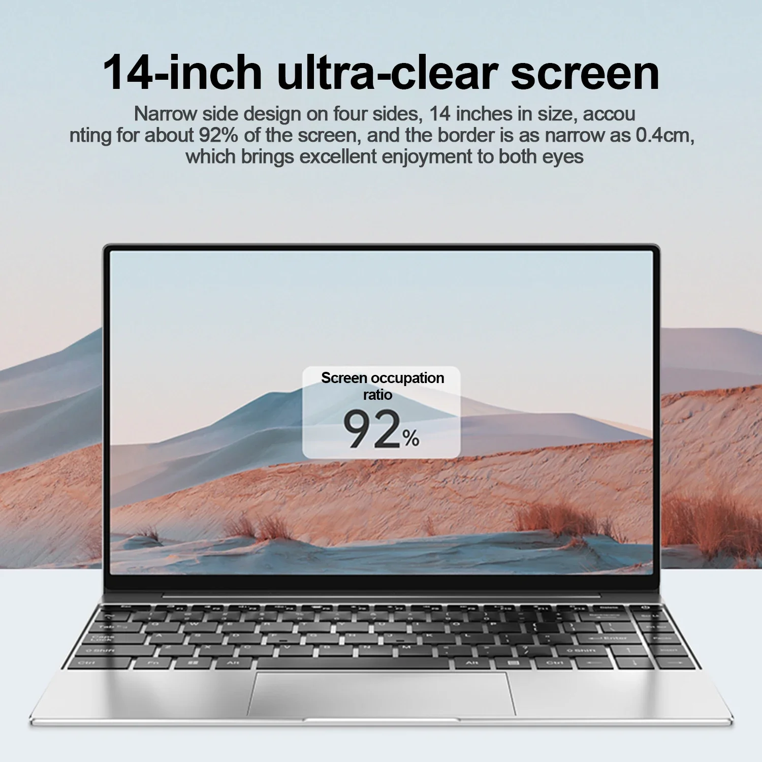 Ультратонкий ноутбук, экран 14,1 дюйма, 16 ГБ ОЗУ