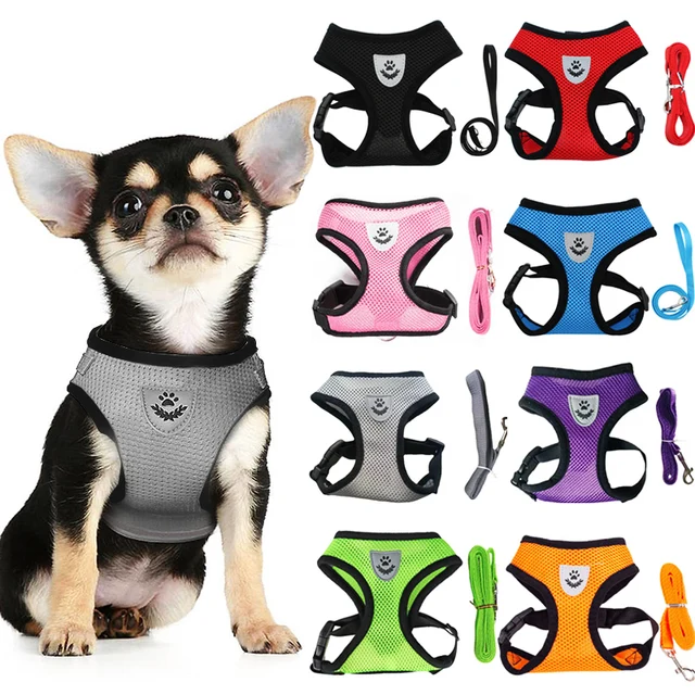 Cat Small Dog Breathable Mesh Harness And Leash Kitten Cats Harnesses Little Dog Puppy Harness For French Bulldog Chihuahua Pug Cat Small Dog Breathable Mesh Harness And Leash Kitten Cats Harnesses Little Dog Puppy Harness For French Bulldog Chihuahua Pug