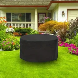 Durable All - Season Garden Table Cover with Adjustable Tightening Rope - 185x110cm (Black)
