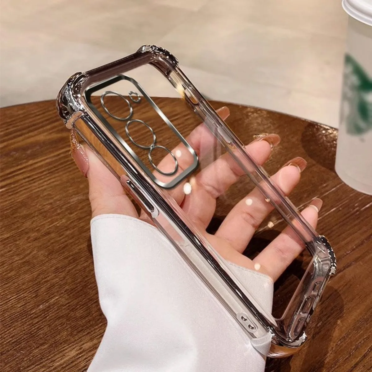 Electroplated Transparent Shockproof Silicone Camera Protection Case