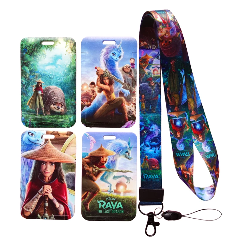 Disney Raya Id Card Holder Portachiavi Hanging Neck Strap Girls Card Holder Cordino Id Card Case Portachiavi Accessori Regali
