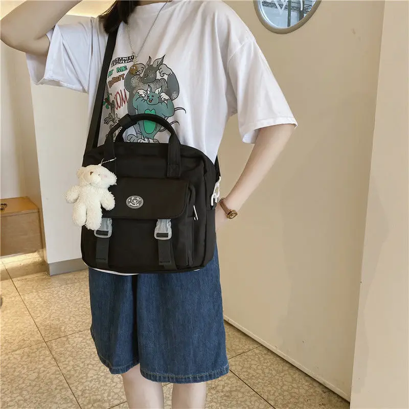 Richme Casual Nylon Women Ita Bags Fashion 2 Pieces Transparent Backpacks Korean Style Large Capacity Crossbody Shoulder Bags