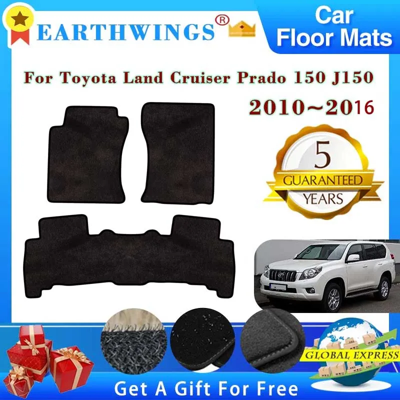

Car Floor Mats For Toyota Land Cruiser Prado 150 J150 2010~2016 5 Seater Rugs Footpads Carpet Cover Pad Foot Pads Accessories