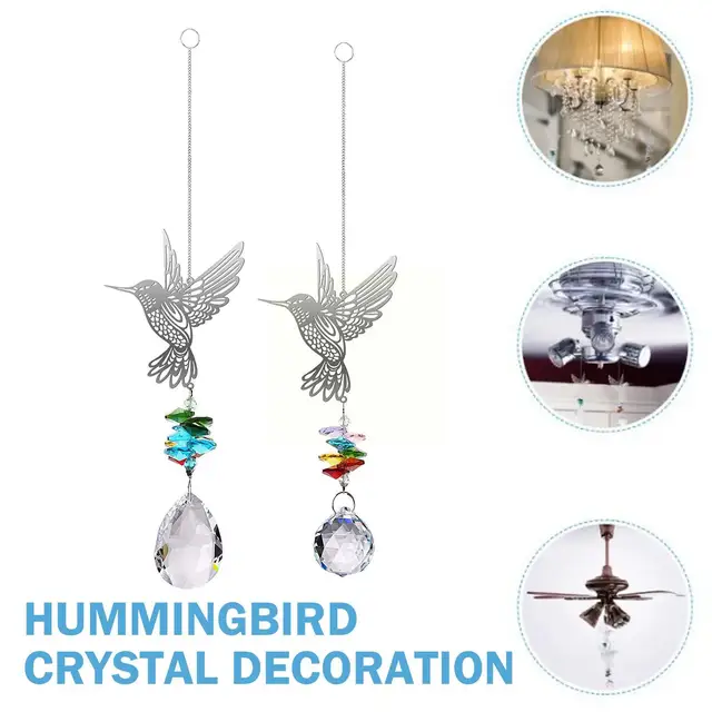 Crystal Nap Glass Prisms Solar Chandelier Kolibri Függöny Fogó Szél Lógó Bagoly Dekoráció Szivárvány Medál Chimes Chaser M1W3 - Image 6