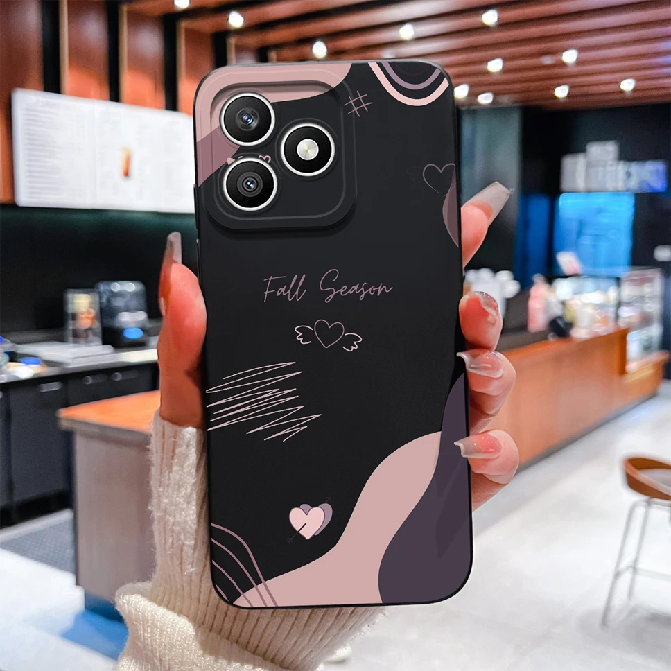 Line Love Print Shockproof Silicone Phone Case Cover