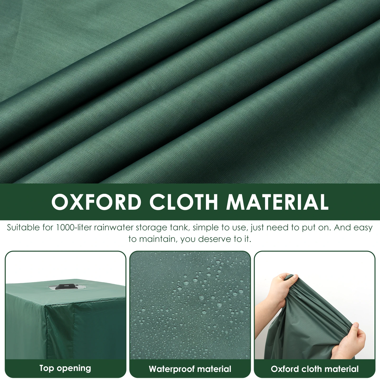 Waterproof Oxford Cloth IBC Tote Cover for 1000 Liter Rainwater Tanks