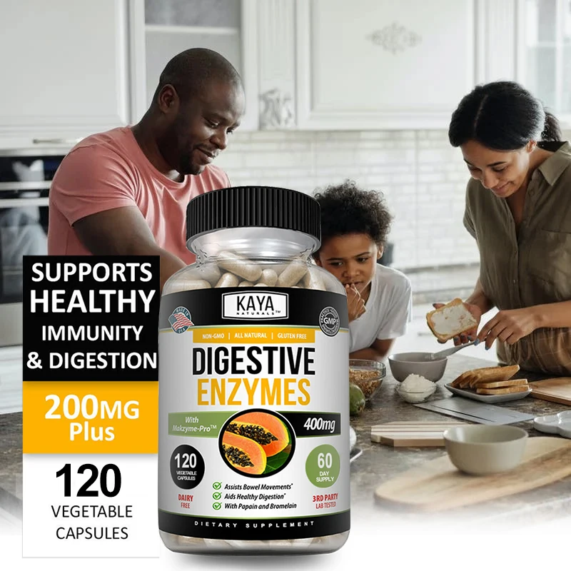 

Digestive Enzymes Supplement Enzymes for Digestion Aid Bloating IBS Constipation and Gas Relief Healthy food