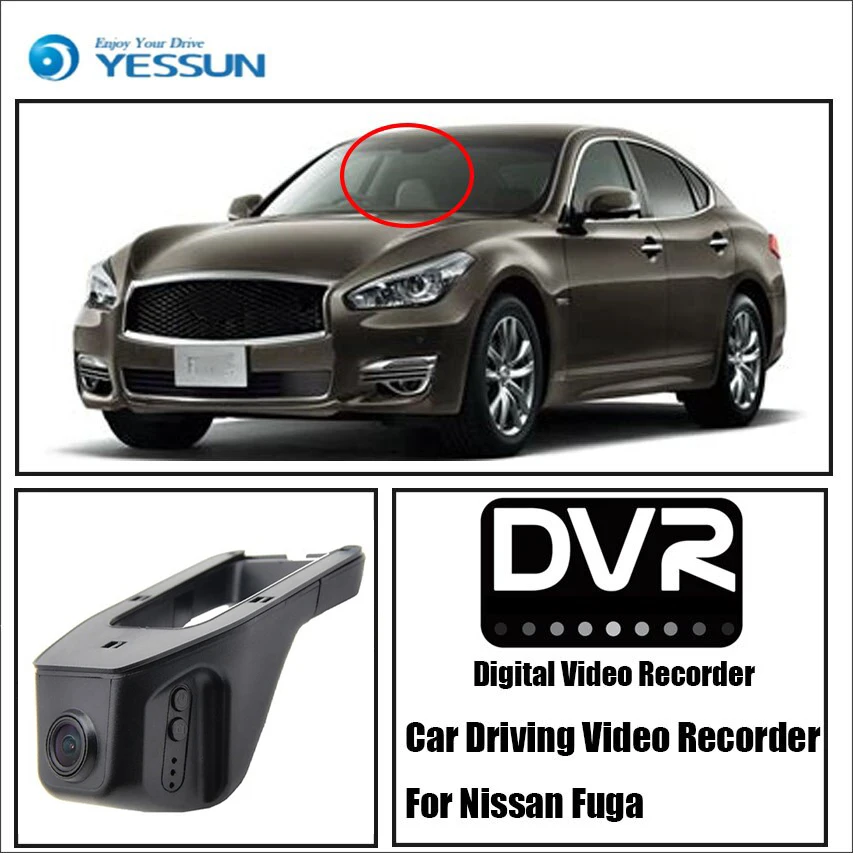 

YESSUN For Nissan Fuga CAM DVR Driving Video Recorder - For iPhone Android APP Control Function Car Front Dash Camera