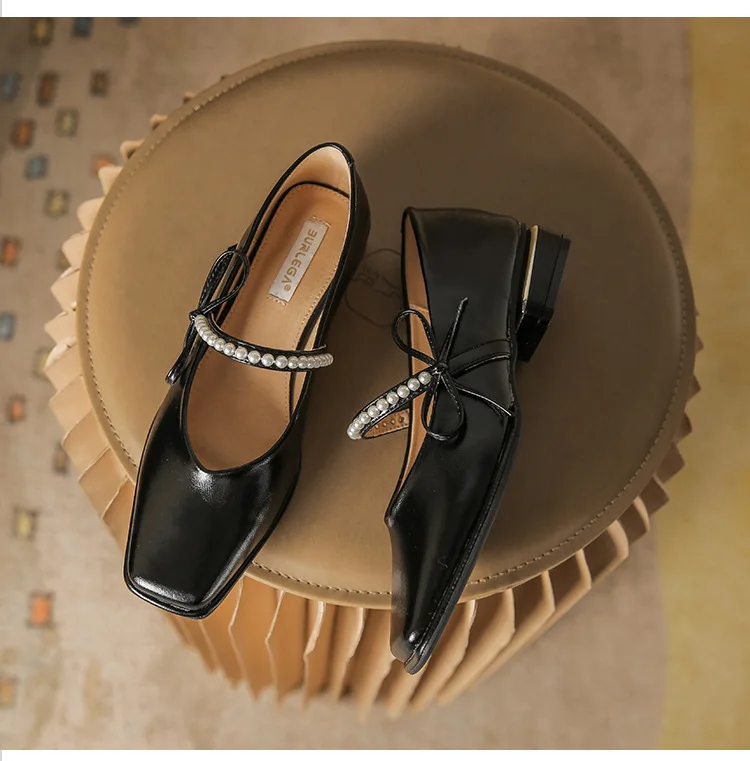 Title 15, Ballerine da donna con fiocco, taglio basso. Sc...