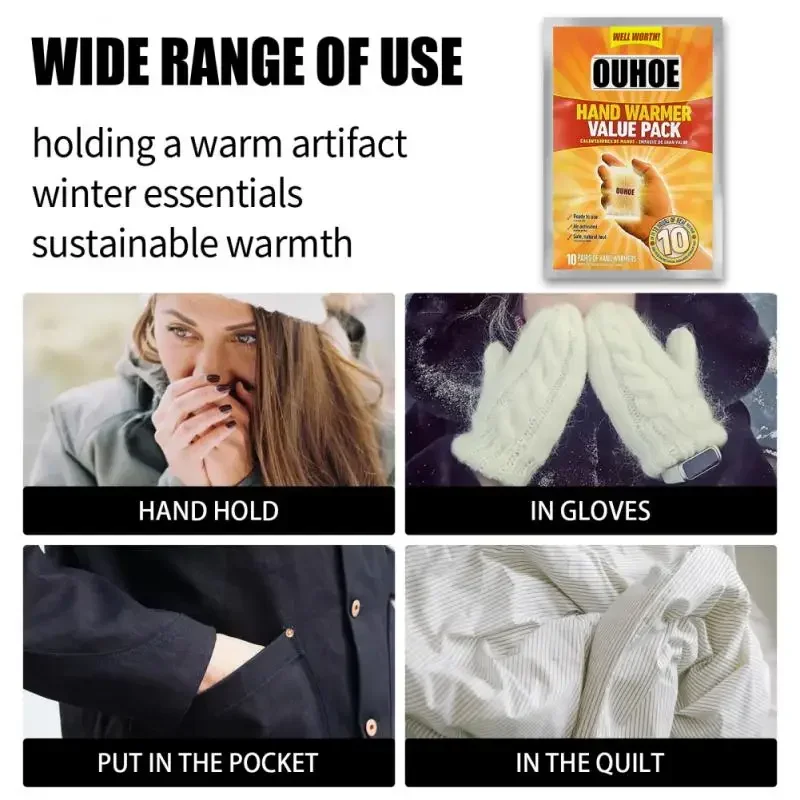 Description Picture 6 of item10-50 Pcs Self Heating Winter Warm Paste Disposable Hand Foot Warmers Heat Packs Warmer Waist Abdomen Body Warmer Heating Pad