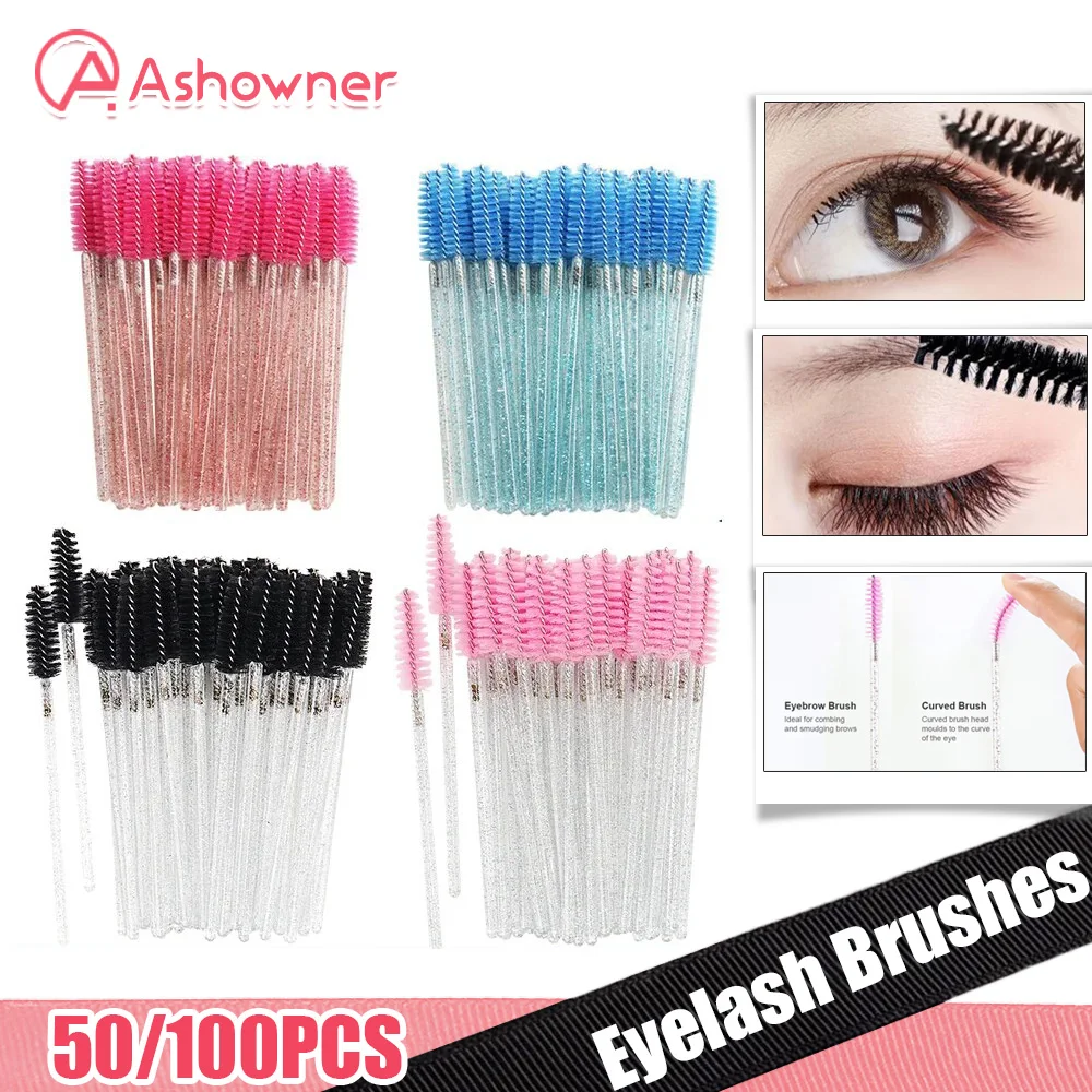 

50/100Pcs Eyelash Brushes Makeup Brushes Disposable Mascara Wands Applicator Spoolers Eye Lashes Cosmetic Brush Makeup Tools