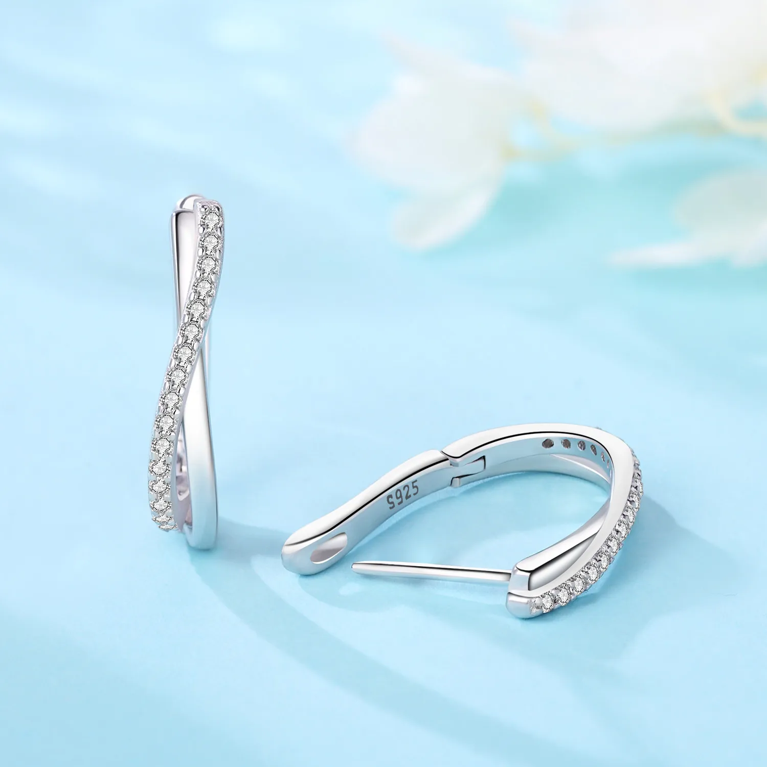 Silver Earrings 925 Sterling Silver Star Twisted Line Earrings Jewelry Versatile Hoop Earrings For Women Jewelry Fine Birthday Party Gifts
