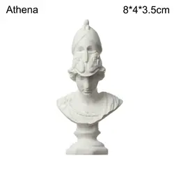 Mini Greek Mythology Celebrity Bust Sculpture - Decorative Gypsum Figurine for Drawing and Home Decor (Athena)