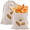 Linen Bread Bags Reusable Drawstring Large Washable Storage Food Accessories Home Unbleached Kitchen Organizer 2