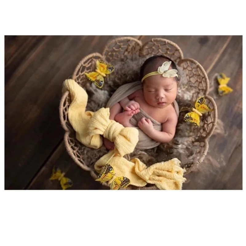

Adorable Newborn Photo Props, Lovely Lace Posing Pillow and Flower Headband Headwear for Baby Photography