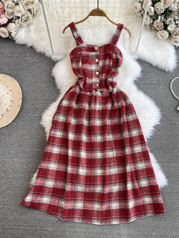 Ir　Draped plaid sleeveless dress Draped plaid sleeveless dress | Ir