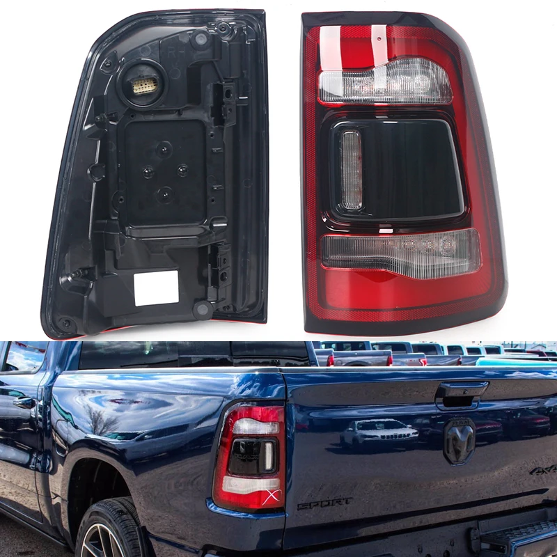 

Автомобильный светодиодный задний фонарь в сборе для Dodge RAM 1500 2019 2020 Предупреждение стоп-сигнал, стоп-сигнал, противотуманная фара, светильник поворота