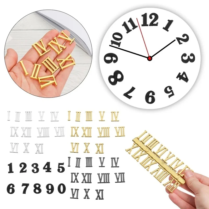 DIY Arabic Roman Numerals Wall Digital Clocks Replacement 3D Wall Clock Numbers Removable Art Decal Sticker Home Decor 3d number wall clock,3d wall clock