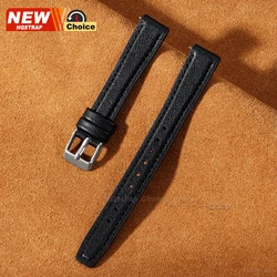 Elegant Women's Wrist Bracelet Watch Band - Versatile Leather & Silicone Quick Release Strap - 12mm (Black)