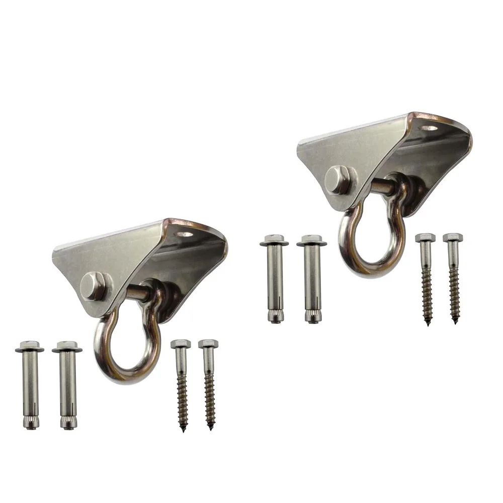 

1/2Sets 180° Swing Hangers Stainless Steel Swing Hook for Ceiling Wooden Porch Swing Hanging kit Hammock Chair Yoga Swing Mount