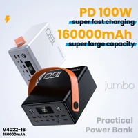 160000mAh Portable Power Bank Extra Large Capacity PD100W Fast Charging External Spare Battery for IPhone Xiaomi Laptop Computer