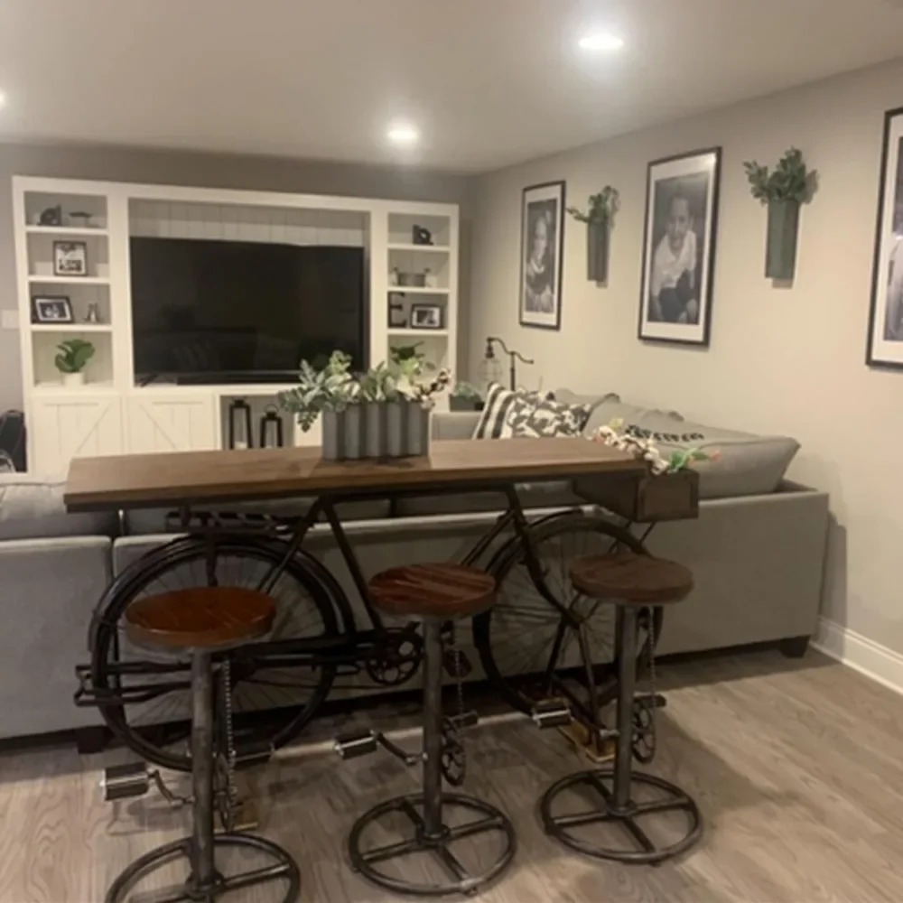 Farmhouse Bike Bar Stools Swivel PU Seat Extra Tall Height 29-37inch Adjustable Vintage Coffee Chair Shop Stool Freight Free
