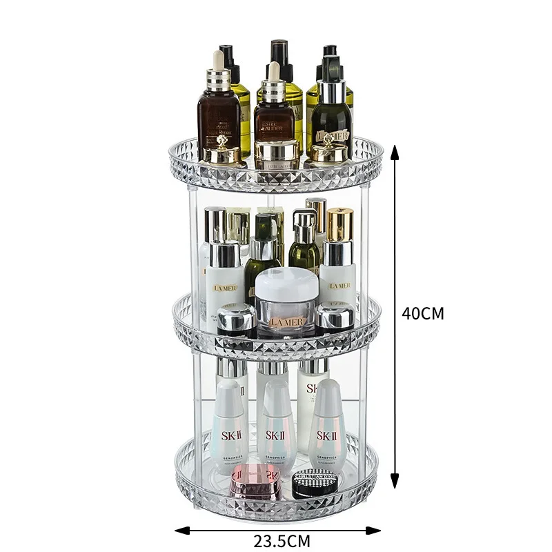 360° Rotatable Desktop Cosmetic Rack Bathroom Shelf Large-capacity Perfume Aromatherapy Skin Care Product Storage Rack Organizer 5
