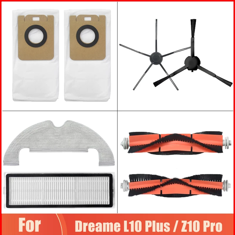 Detachable Roller Brush Parts For Dreame L10 Plus / Z10 Pro Vacuum Cleaner Mop Cloth Side Brush Dust Bag Hepa Filter Accessories