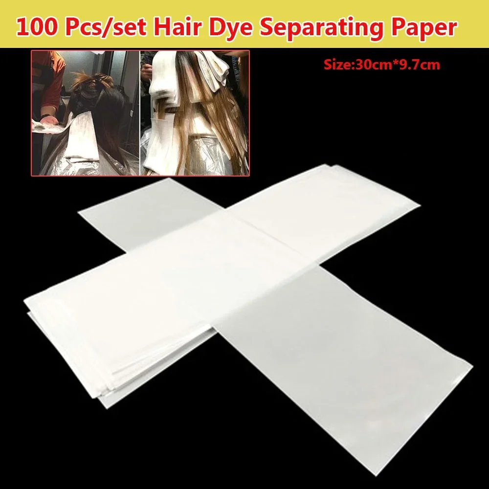 Disposable Perm Paper 100 Pcs/set Hair Dye Paper Recycleable Dyeing Color Separating Paper Hairdresser Salon Tool