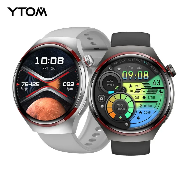 

YTOM Watch 4 PRO Space version SmartWatch RDFIT Men's Business Smart Watches IP67 Waterproof BT CALL Heart Rate Monitor PK GT4