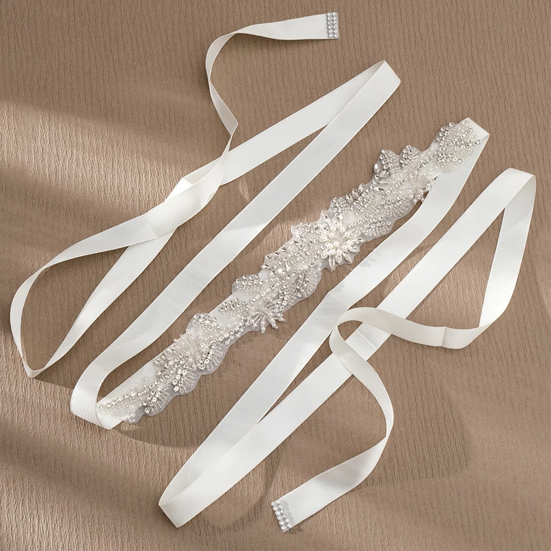 Fashion Rhinestone Trim Belt Women's Jewelry Accessories Princess Party Trendy Pearl Handmade Diamond Wedding Dress Belt bridal waistband bridal dress decoration