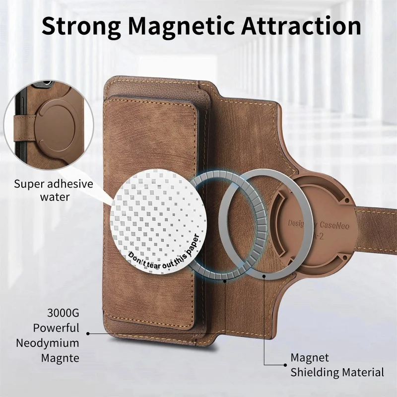 Versatile Leather Wallet Phone Case with Multi Card Slots and Retro Buckle Cover