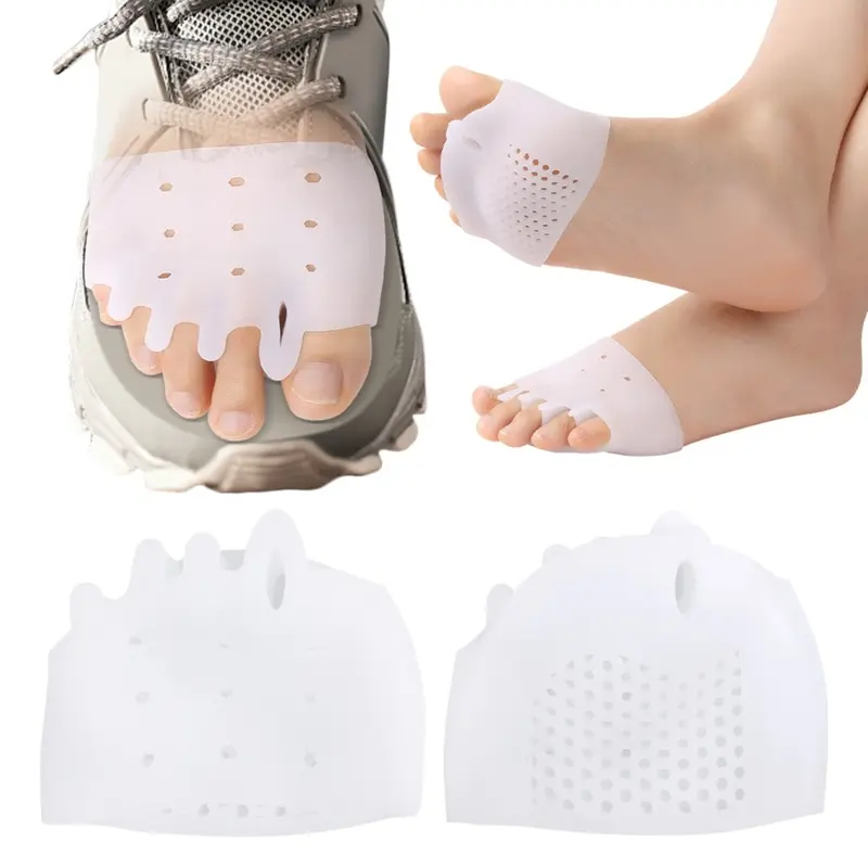 Silicone Forefoot Pads Gel Insoles Pads Toe Separator Cushion Pad Pain Relief Insoles Finger Toe Valgus Corrector Gel 2pcs